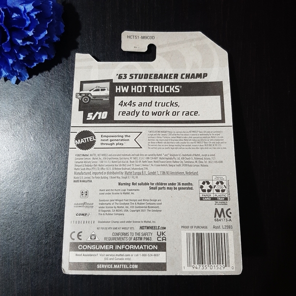 Hot Wheels '63 Studebaker Champ 2022 HW Hot Trucks Diecast - Picture 11 of 11